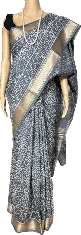 SEMI SILK SAREE - HAND BLOCK PRINT