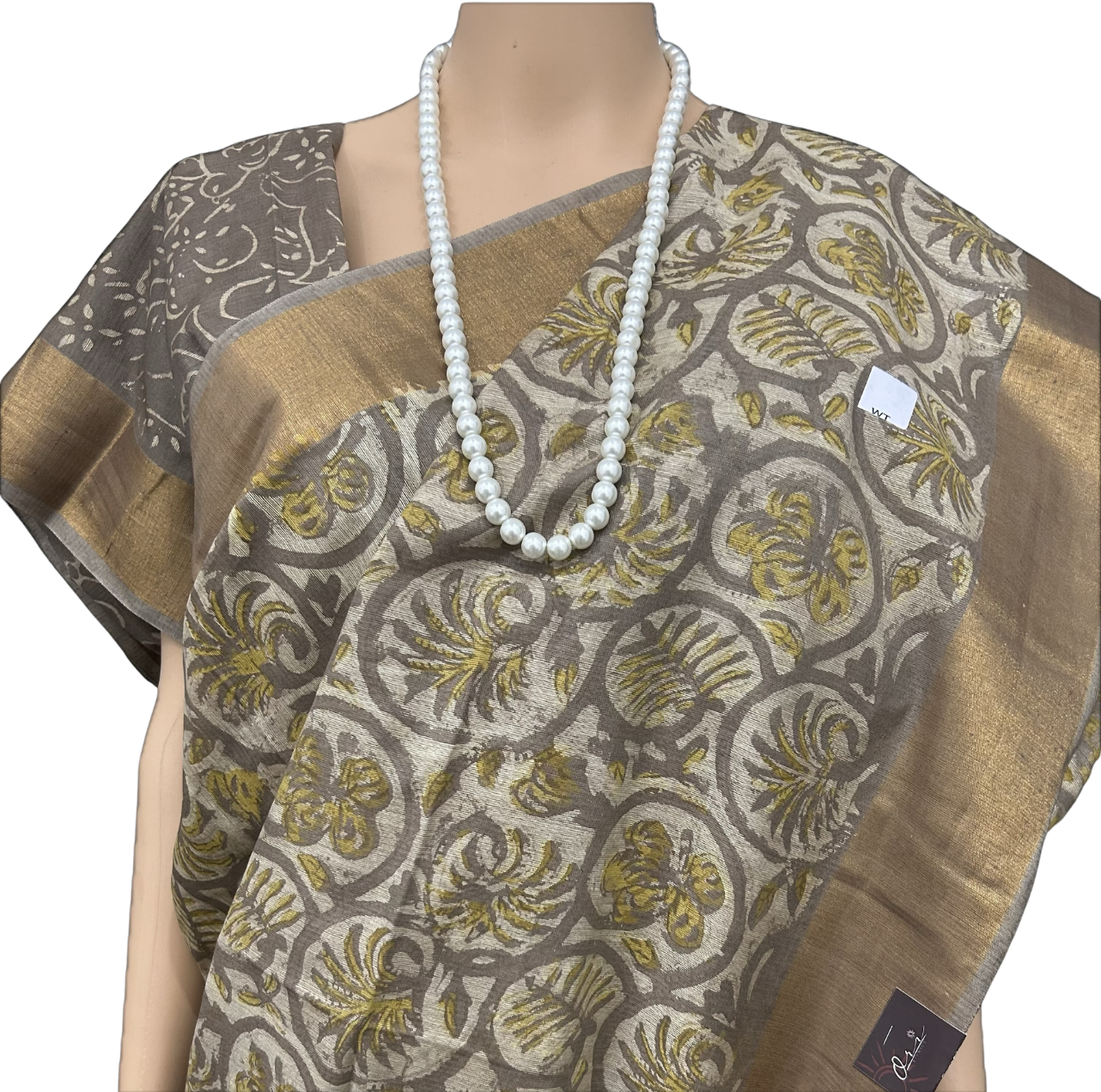 SILK COTTON HAND BLOCK PRINT SAREE - Image 3