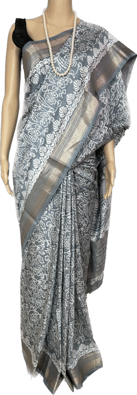 SEMI SILK SAREE - HAND BLOCK PRINT
