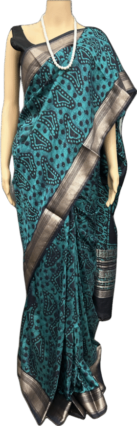 SEMI SILK SAREE -HAND BLOCK PRINT