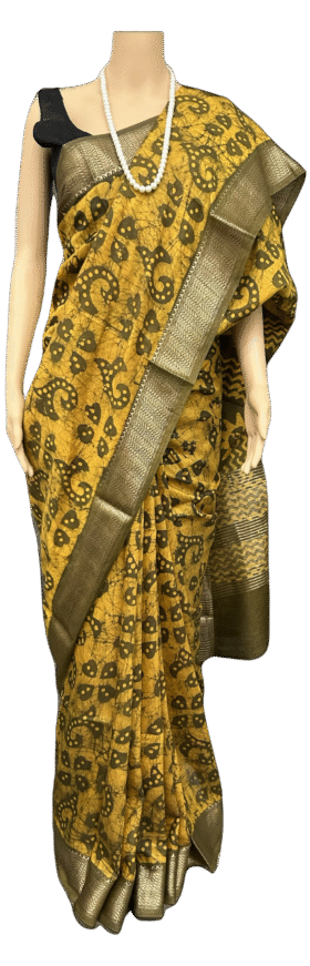 SEMI SILK SAREE HAND BLOCK PRINT