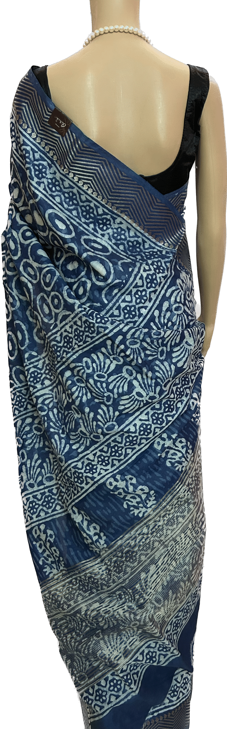 SEMI SILK SAREE HAND BLOCK PRINT - Image 2