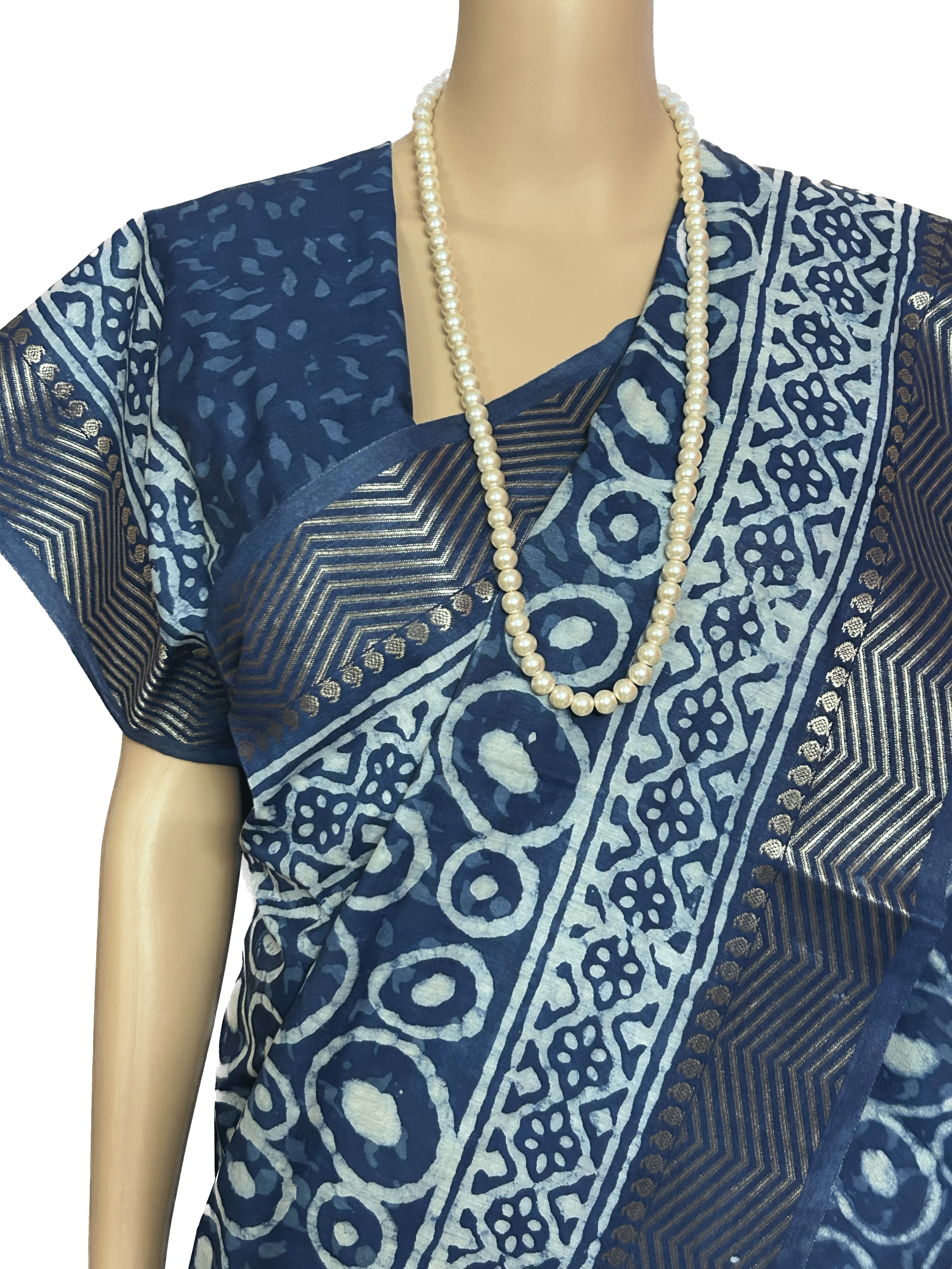 SEMI SILK SAREE HAND BLOCK PRINT - Image 3