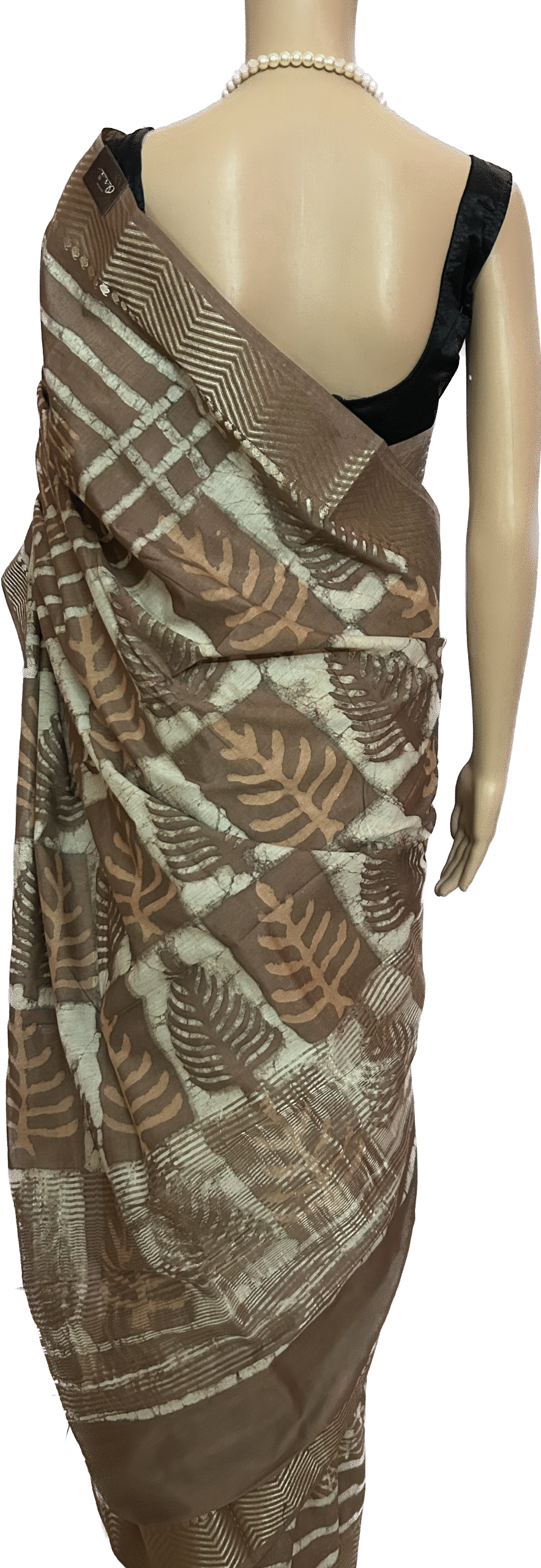 SEMI SILK COTTON SAREE - HAND BLOCK PRINT - Image 2