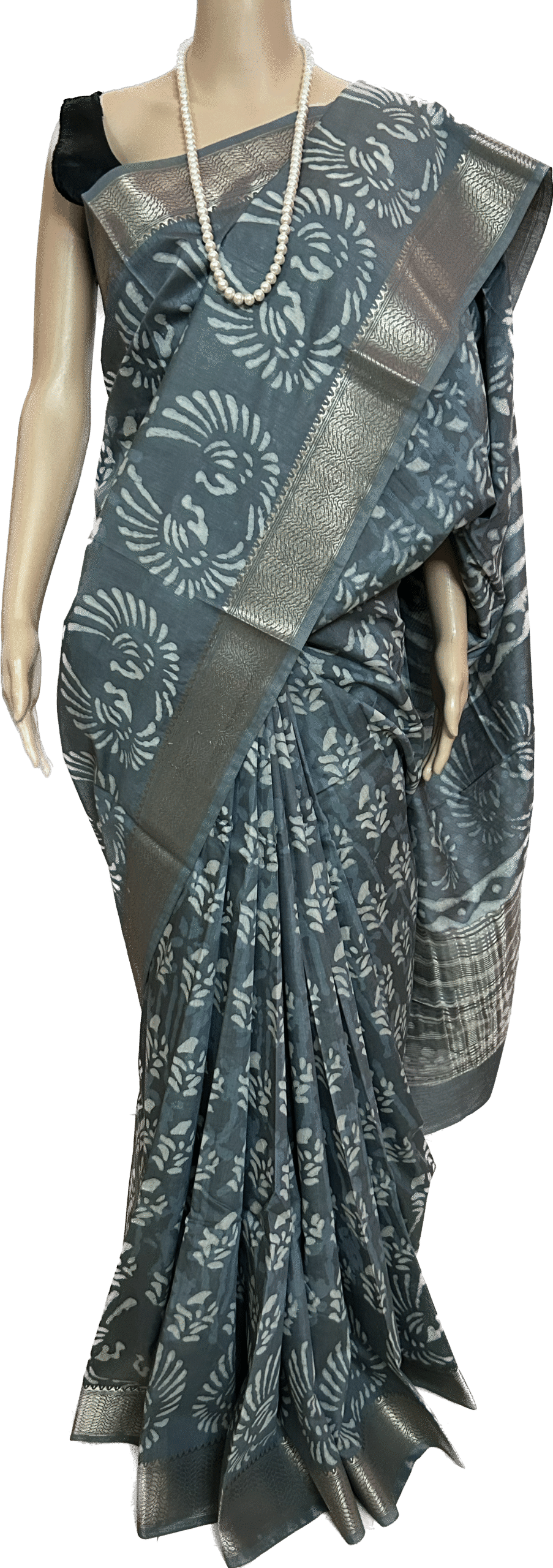 SEMI SILK SAREE - HAND BLOCK PRINT