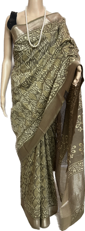 SEMI SILK SAREE - HAND BLOCK PRINT