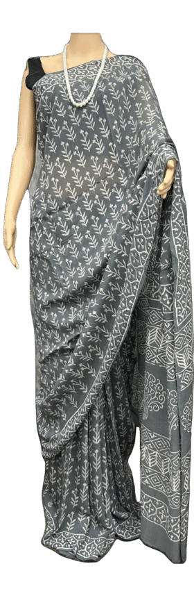 CHIFFON BLOCK PRINT SAREE