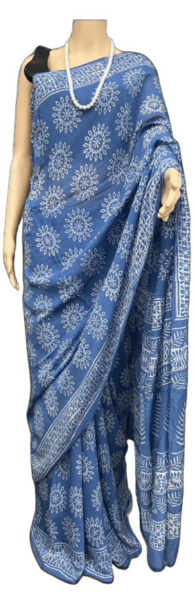 CHIFFON BLOCK PRINT SAREE
